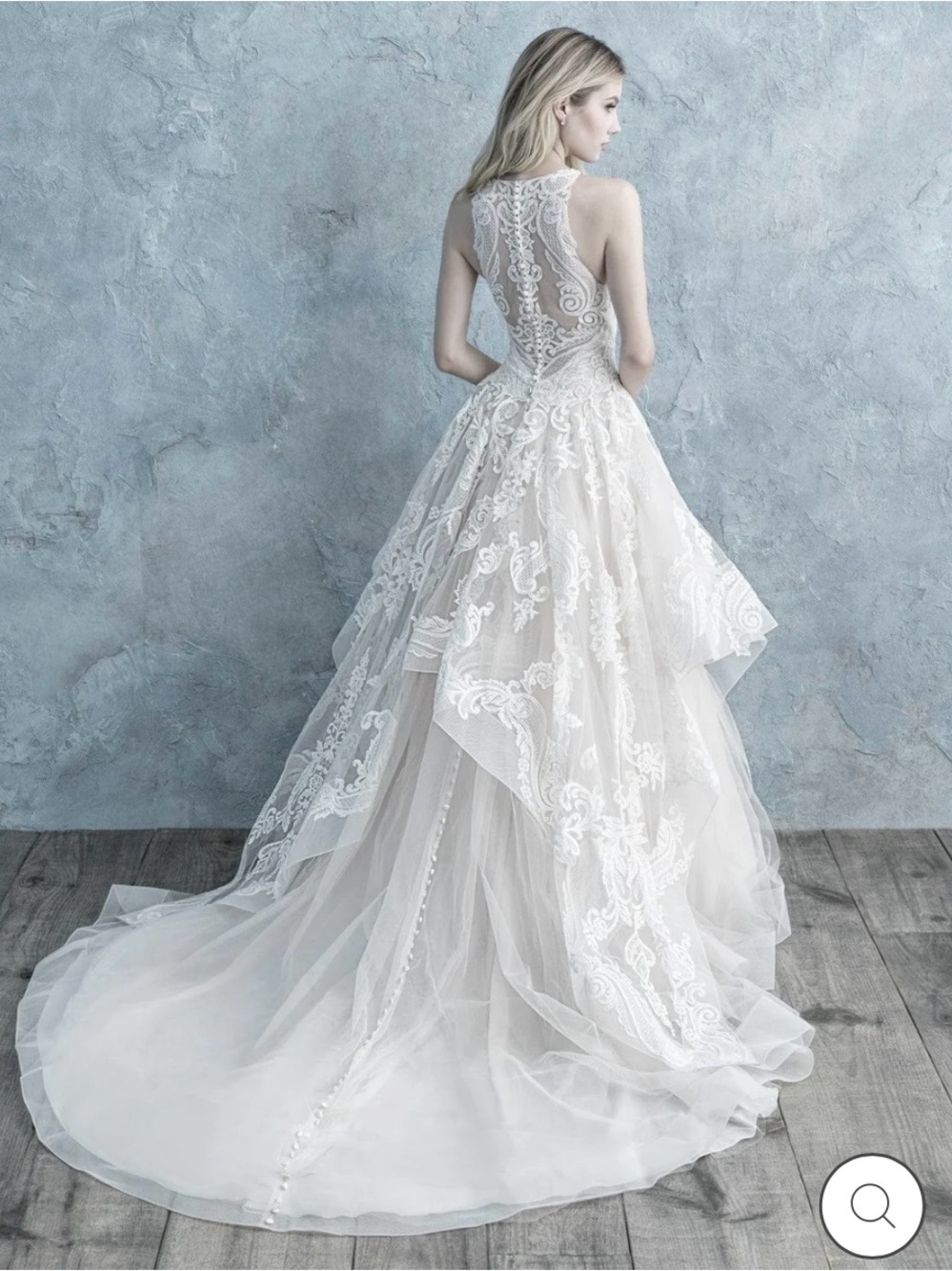 Allure 9652 - NWT Halter Lace Applique Ball Gown Wedding Dress in Ivory - Picture 3 of 10